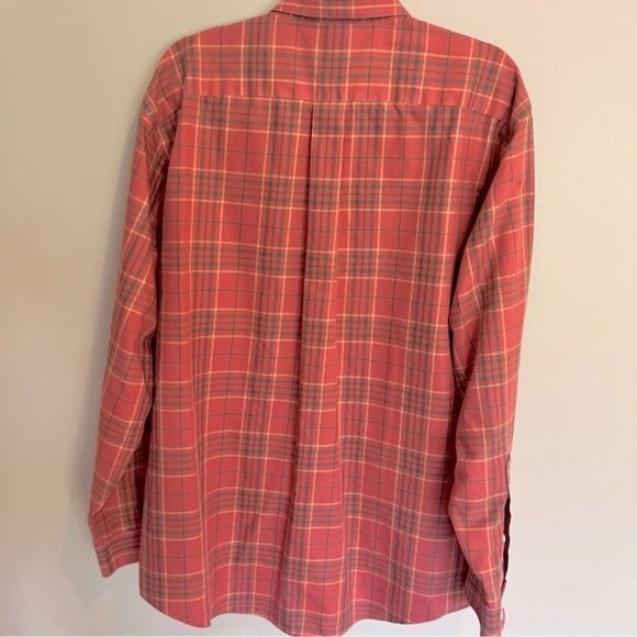 Brooks Brothers Men’s Shirt Size Large Orange Green Plaid Button Down Cotton - Picture 2 of 10
